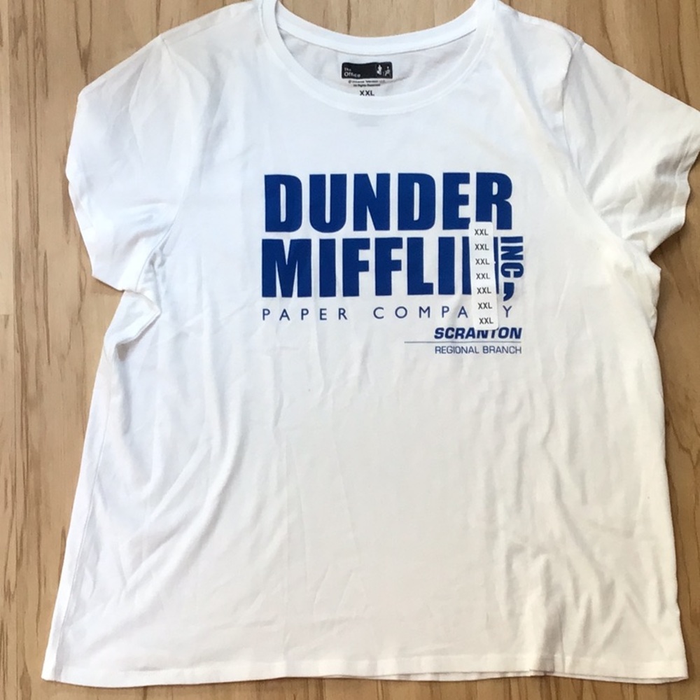 The Office Dunder Mifflin Paper‎ Company Scranton White & Blue SS Tee XXL…